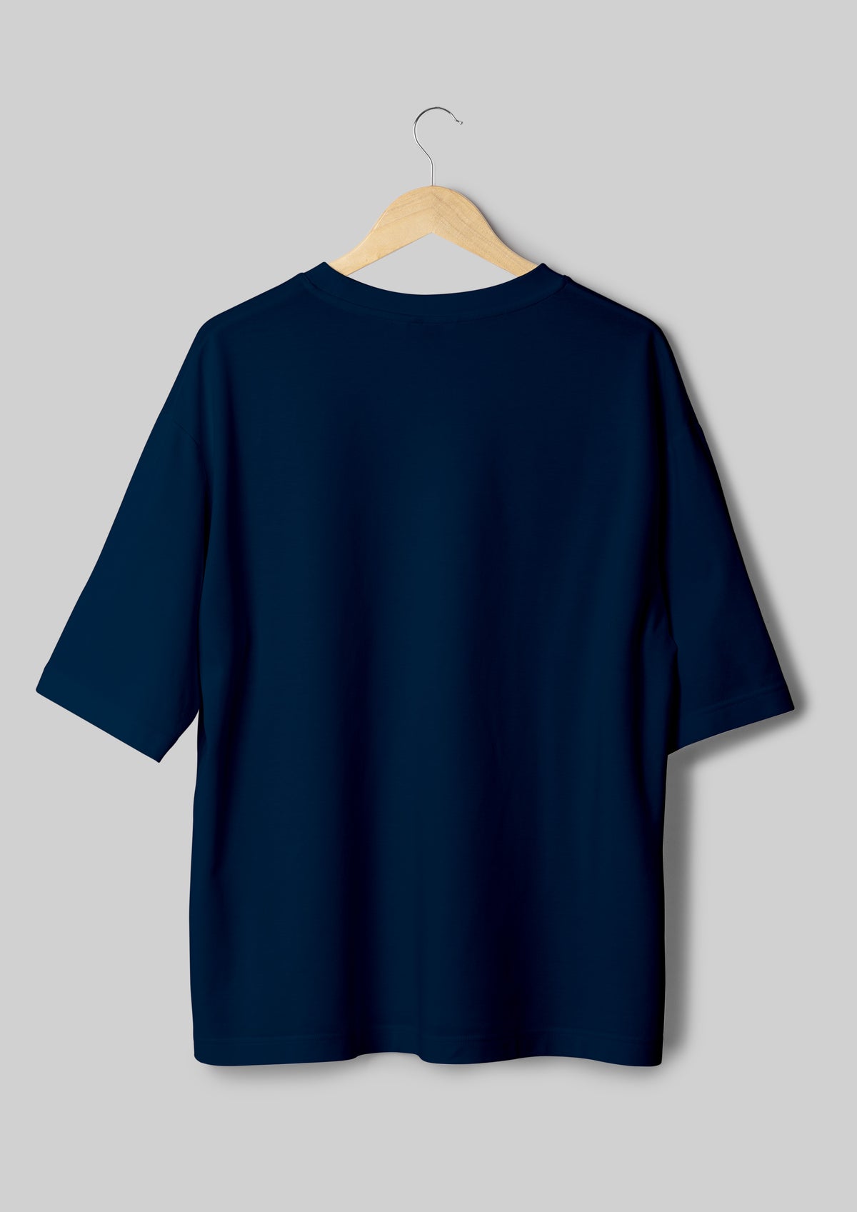 Plain Navy Blue Unisex Oversized T-shirt