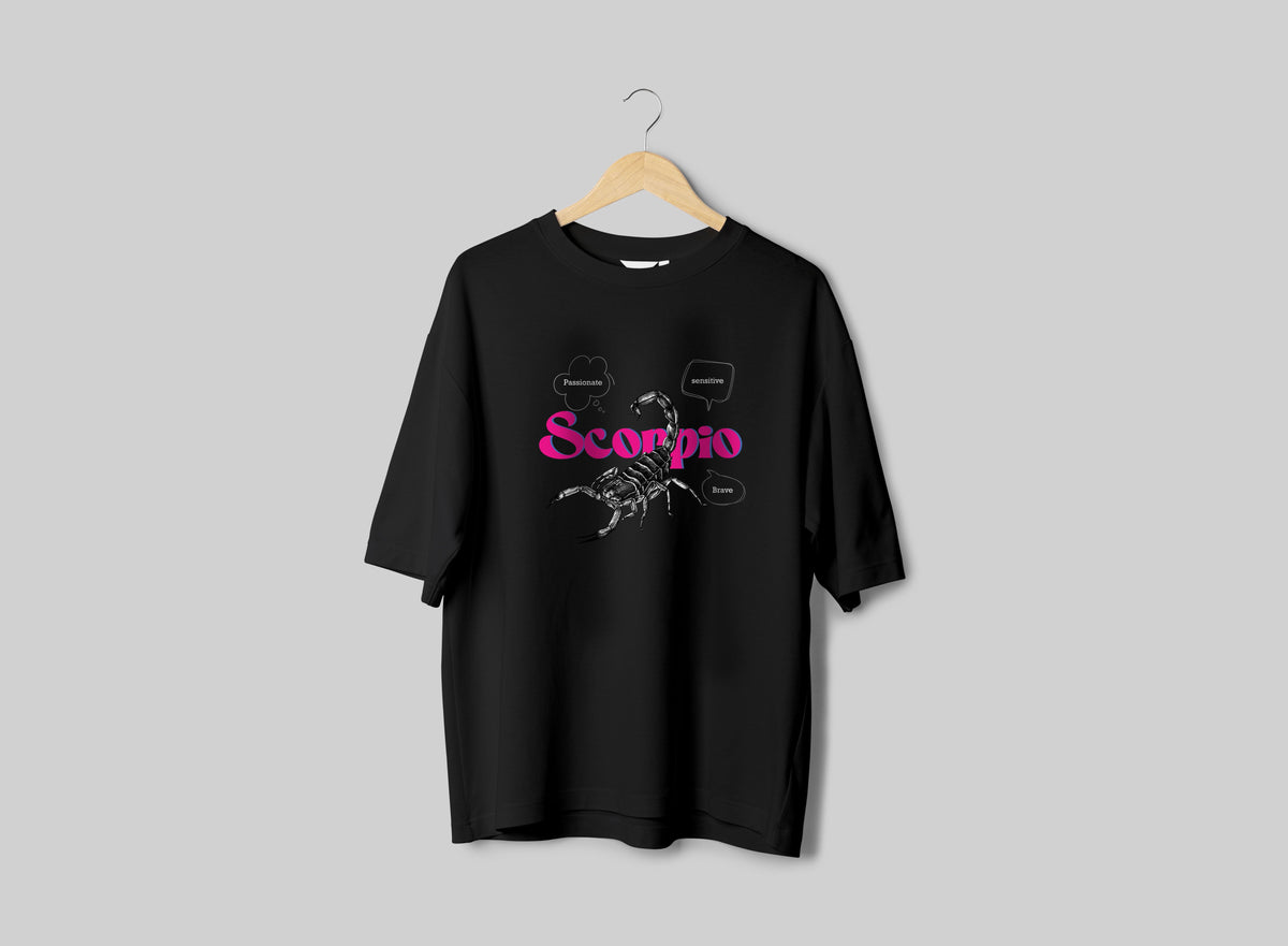 Scorpio Zodiac Unisex Oversize T-Shirt