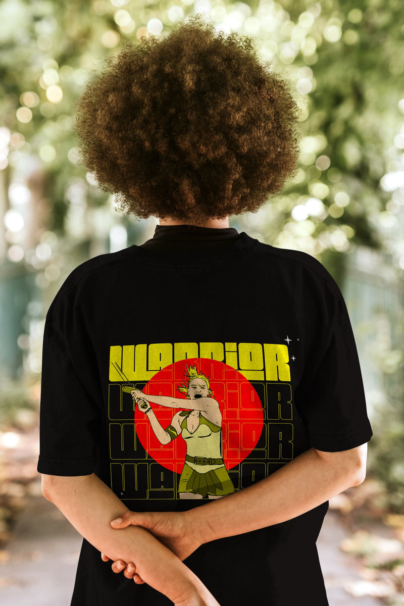 Warrior Black Oversized T-shirt For Women