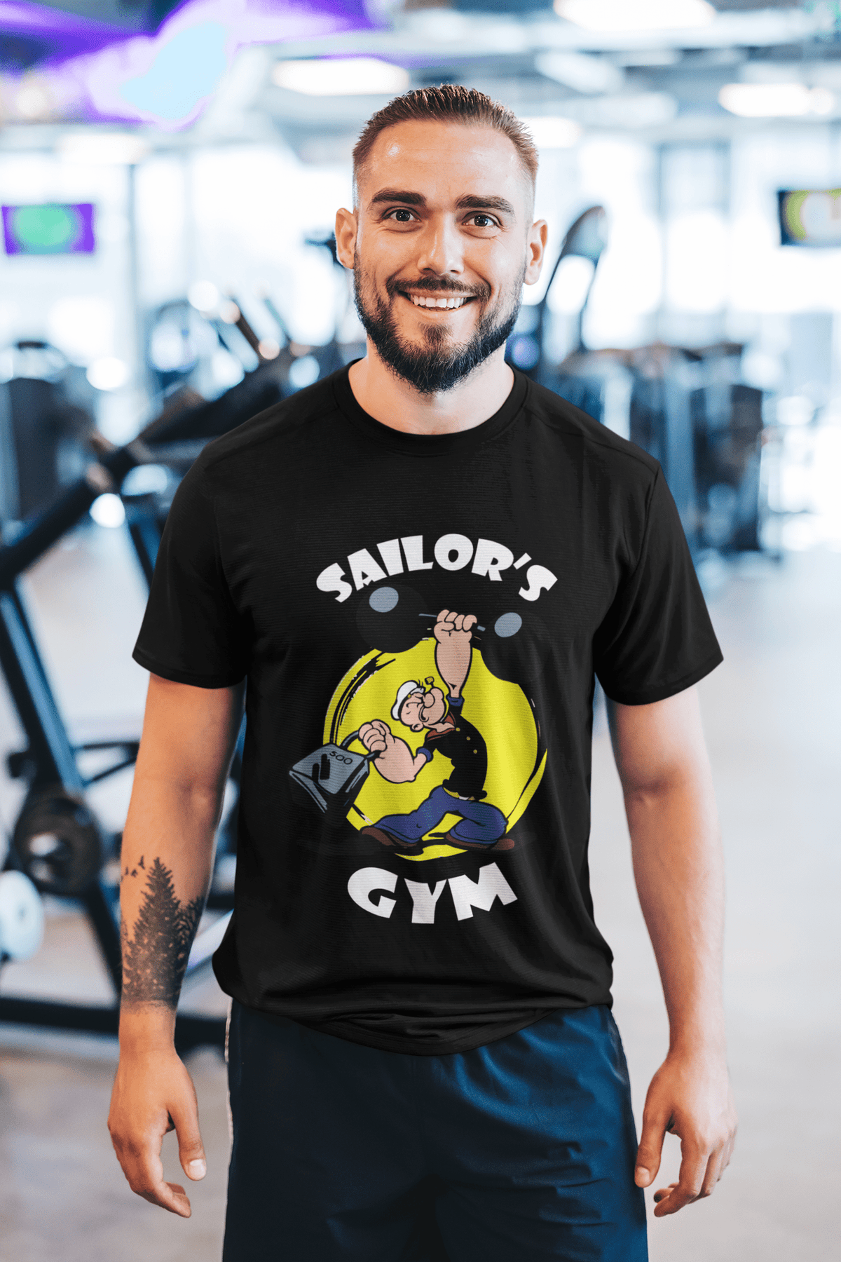 Popeye's Gym Black Unisex T-Shirt