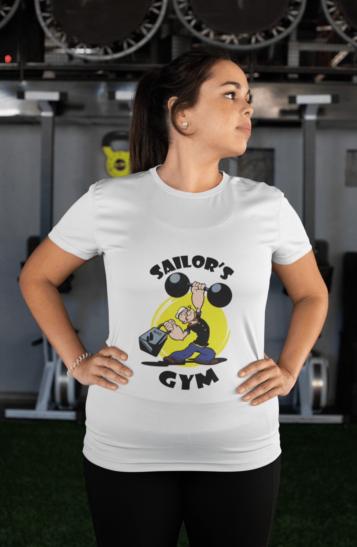 Popeye's Gym White Unisex T-Shirt