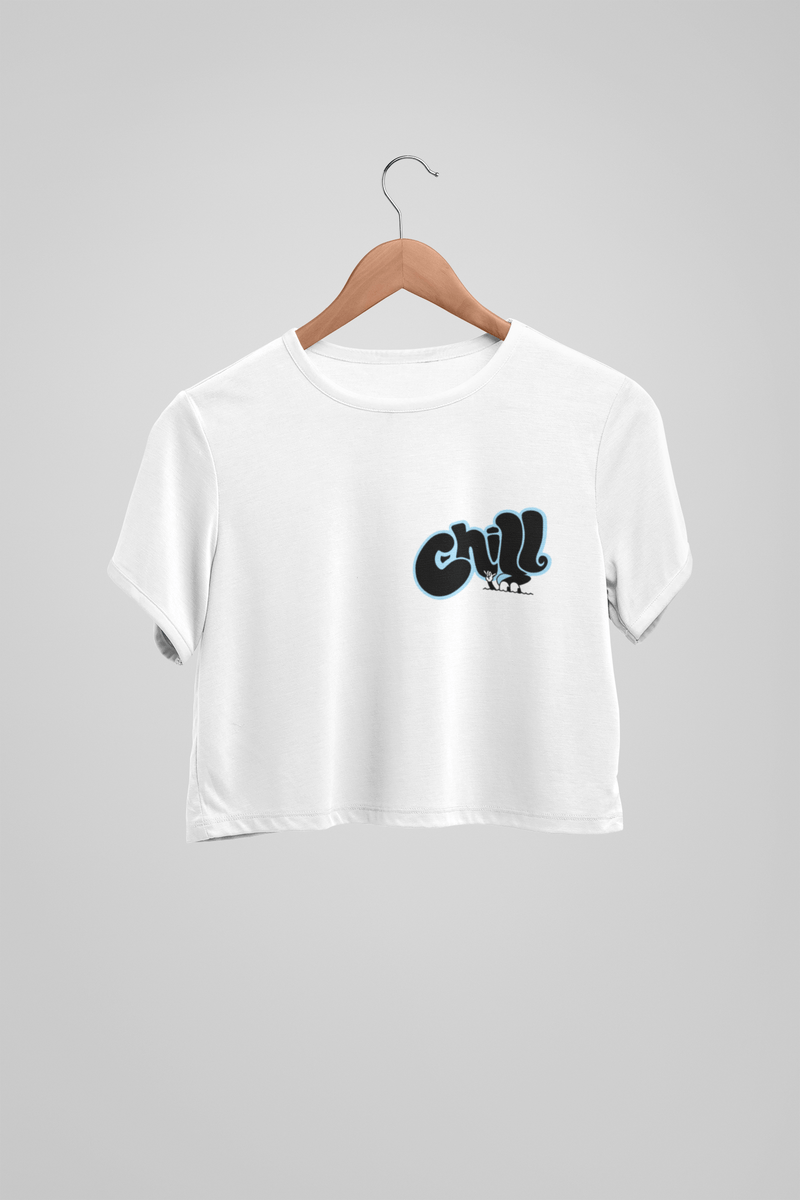 Chill White Crop Top For Women